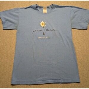 Vintage New York City Skyline Embroidered Daisy T-Shirt
